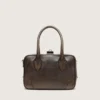 Vita Bag in brown vintage leather with gold details