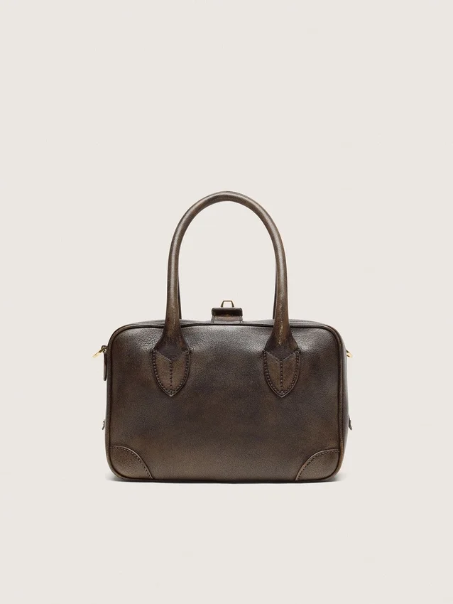 Vita Bag in brown vintage leather with gold details