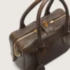 Vita Bag in brown vintage leather with gold details