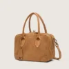 Vita Bag in camel-colored suede with gold details