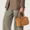 Vita Bag in camel-colored suede with gold details