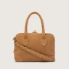 Vita Bag in camel-colored suede with gold details
