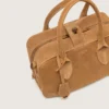 Vita Bag in camel-colored suede with gold details