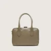 Vita Bag in sage-green leather with gold details