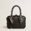 Vita Bag in smooth black leather with gold details