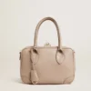Vita Bag in taupe leather with gold details