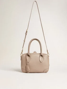 Vita Bag in taupe leather with gold details