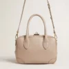 Vita Bag in taupe leather with gold details