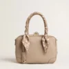 Vita Bag in taupe leather with gold details