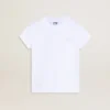 White and silver T-shirt with logo and maxi star in silver glitter