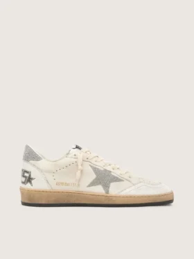 White Ball Star with a Swarovski crystal star and heel tab