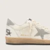 White Ball Star with a Swarovski crystal star and heel tab