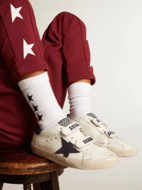White socks with contrasting black stars