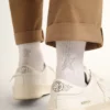 White socks with crystal star on the back