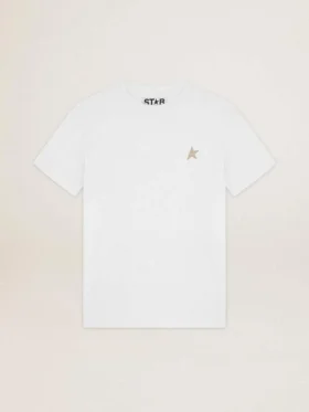 White Star Collection T-shirt with star in gold glitter on the front