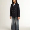 Wide-leg jeans in mid-blue bull denim