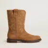 Wish Teen boots in camel suede with star embroidery