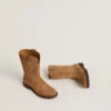 Wish Teen boots in camel suede with star embroidery