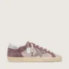 Woman's Super-Star in pale pink suede with suede star and platinum heel tab