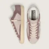 Woman's Super-Star in pale pink suede with suede star and platinum heel tab