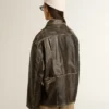 Women's aged brown nappa leather jacket