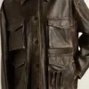 Women's aged brown nappa leather jacket