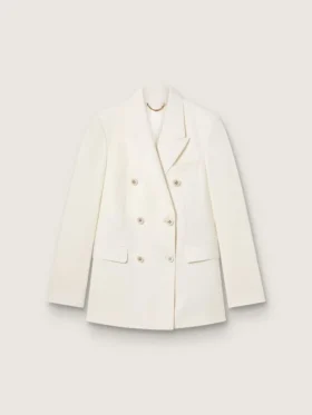Women’s aged white double-breasted blazer