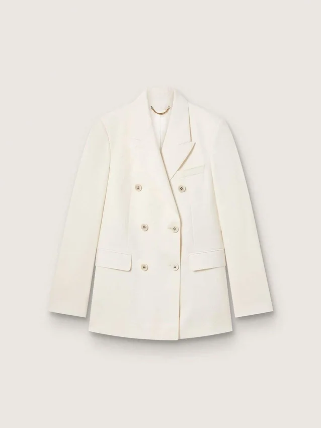 Women’s aged white double-breasted blazer