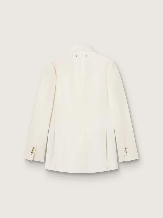 Women’s aged white double-breasted blazer