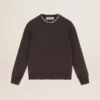 Women's anthracite gray sweatshirt with crystals