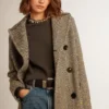 Women's anthracite gray sweatshirt with crystals