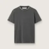 Women's anthracite gray T-shirt with crystals