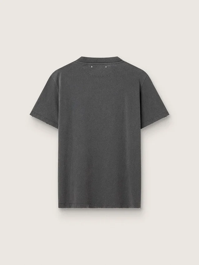 Women's anthracite gray T-shirt with crystals