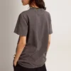Women's anthracite gray T-shirt with crystals