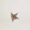 Women's antique gold-colored brooch with decorative crystals
