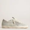 Women’s baby-blue nappa Super-Star with grey leather star and heel tab