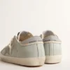 Women’s baby-blue nappa Super-Star with grey leather star and heel tab