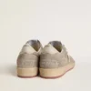 Women's Ball Star in beige suede with gold metallic leather star and bead lettering