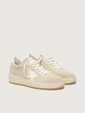 Women’s Ball Star in beige suede with white leather star and heel tab