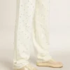 Women's Ball Star in beige suede with white leather star and heel tab