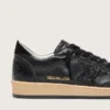 Women’s Ball Star in black nappa with black glitter star and suede heel tab