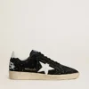 Women's Ball Star in black suede with studs and white leather star