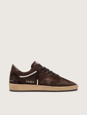 Women's Ball Star in brown suede with brown leather star and heel tab