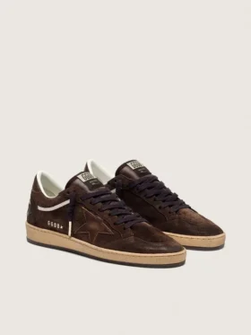 Women’s Ball Star in brown suede with brown leather star and heel tab