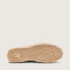 Women’s Ball Star in cream leather with brick-red leather star and suede inserts