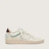Women's Ball Star in cream leather with tone-on-tone star and beads