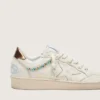 Women's Ball Star in cream leather with tone-on-tone star and beads
