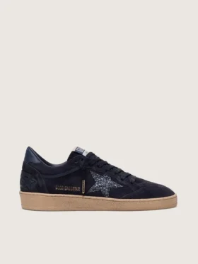 Women's Ball Star in dark blue suede with dark blue glitter star