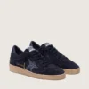 Women's Ball Star in dark blue suede with dark blue glitter star
