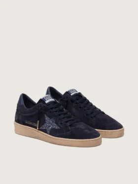 Women’s Ball Star in dark blue suede with dark blue glitter star